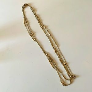 Henri Bendel gold beaded double wrap necklace
